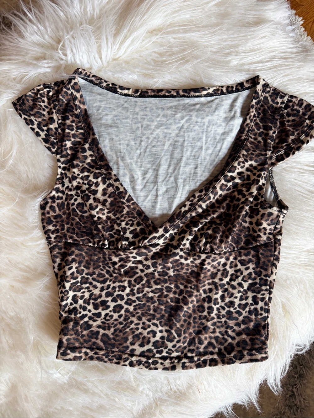 Primark Leopard Print Crop Top - Brown